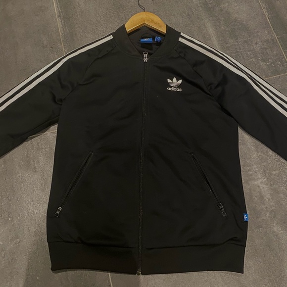 ADIDAS BLACK JERSEY JACKET - Picture 2 of 3